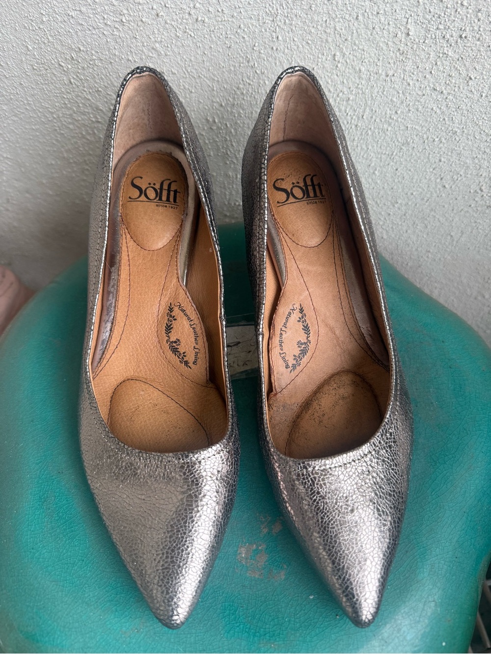 Sofft Metallic Silver Pointed-Toe Pumps